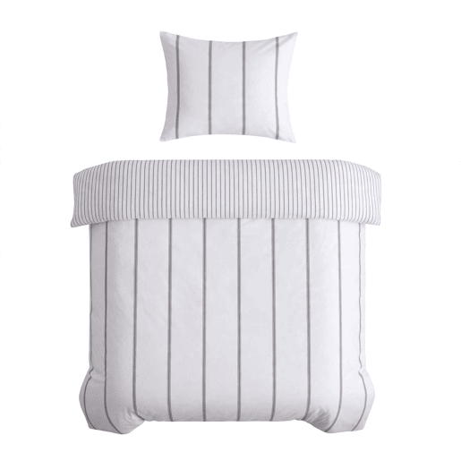 Capa de edredão ELSA cama de 90cm branco e cinza Capa de edredão ELSA cama de 90cm branco e cinza