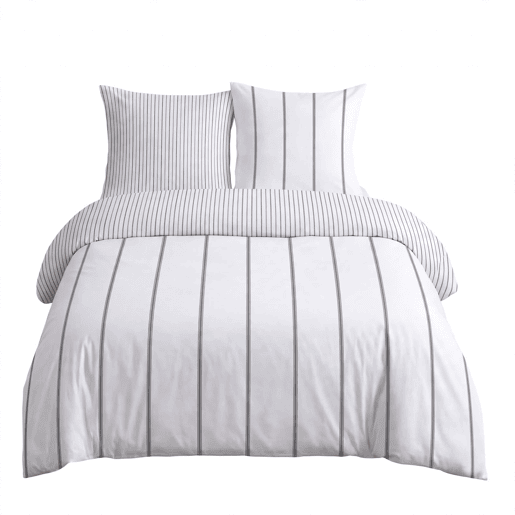Capa de edredão ELSA cama de 180cm branco e cinza