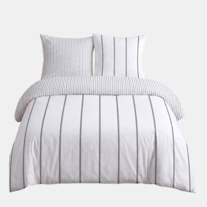 Capa de edredão ELSA cama de 180cm branco e cinza