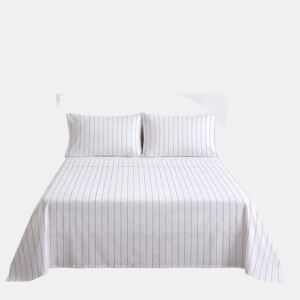 Jogo de lençóis INDIA algodão cama de 135cm branco e cinza