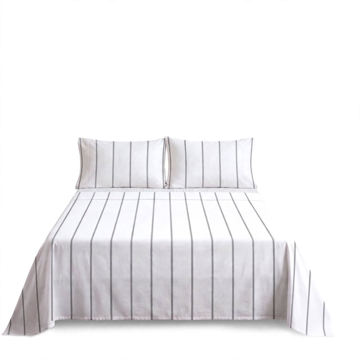 Juego sábanas algodón elsa cama 135cm color blanco y gris
