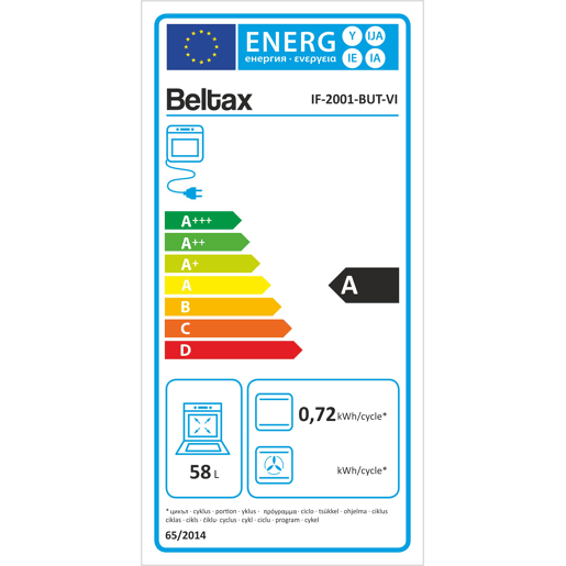 Fogão BELTAX IF2001BUTVI BUT a gás 58 litros 50cm
