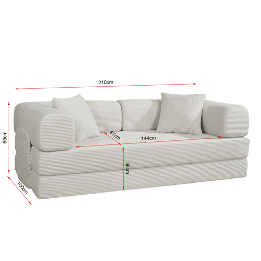 Sofá cama JULIA 3 lugares branco