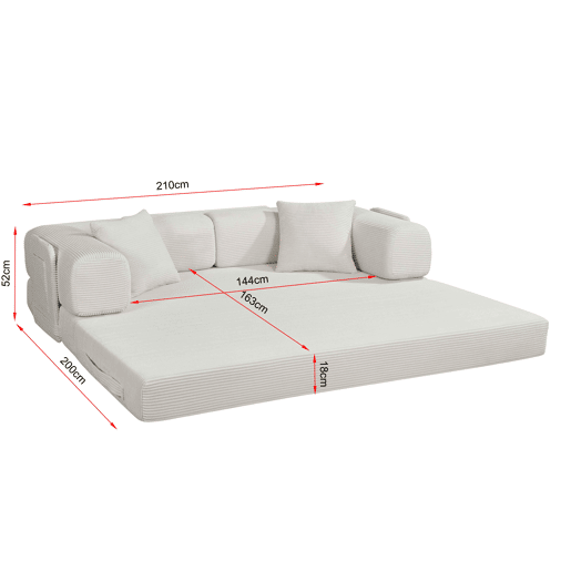 Sofá cama JULIA 3 lugares branco
