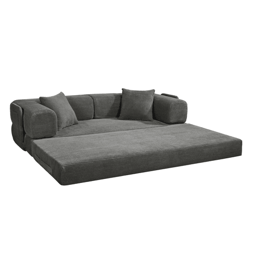 Sofá cama JULIA 3 lugares cinza escuro