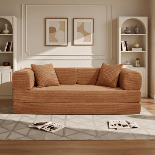 Sofá cama JULIA 3 lugares terracota