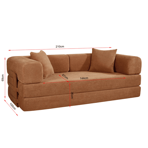Sofá cama JULIA 3 lugares terracota