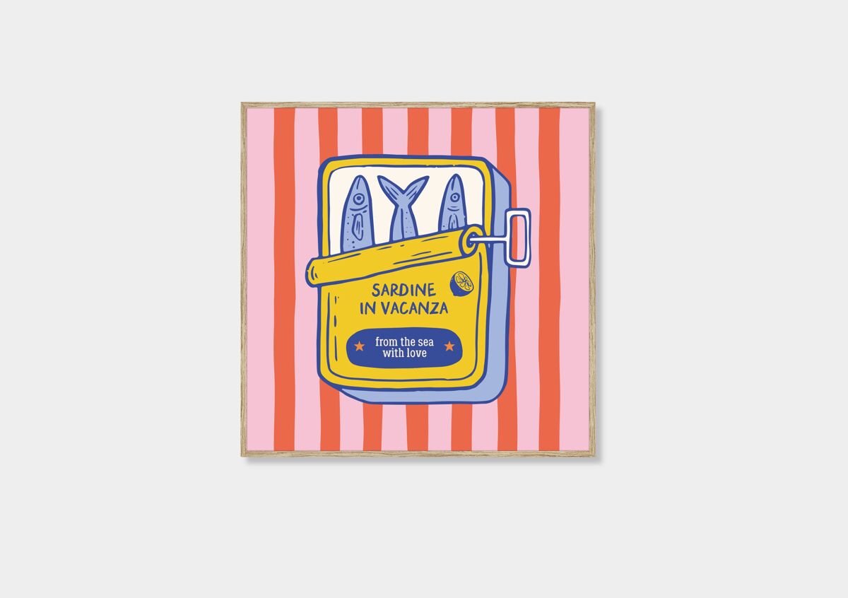 Cuadro deco art SARDINE 40x40cm con marco 