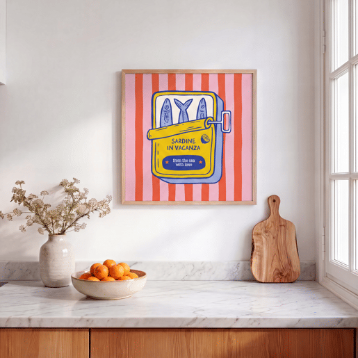 Quadro deco art SARDINE 40x40cm com moldura Quadro deco art SARDINE 40x40cm com moldura