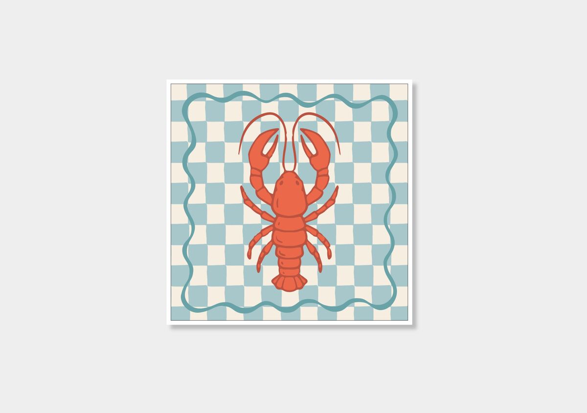 Cuadro deco art LOBSTER 40x40cm con marco 