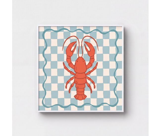 Cuadro deco art lobster 40x40cm con marco