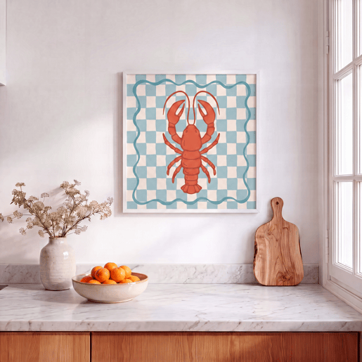 Quadro deco art LOBSTER 40x40cm com moldura Quadro deco art LOBSTER 40x40cm com moldura