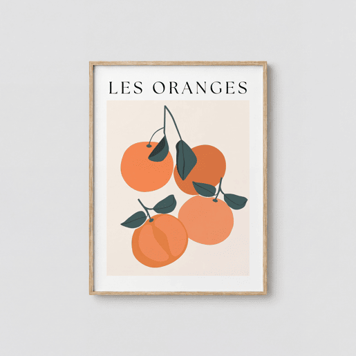 Quadro deco art ORANGES 30x40cm com moldura Quadro deco art ORANGES 30x40cm com moldura