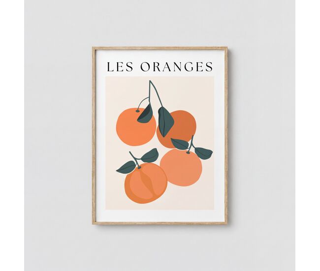 Cuadro deco art oranges 30x40cm con marco