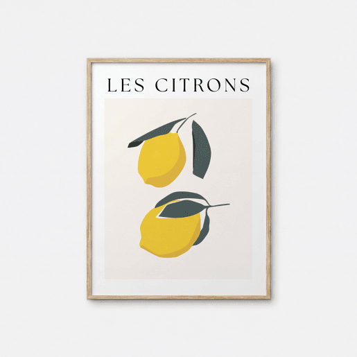 Quadro deco art LES CITRONS 30x40cm com moldura
