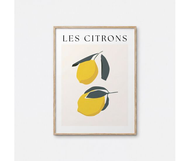 Cuadro deco art les citrons 30x40cm con marco