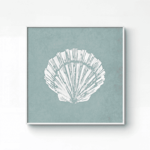 Quadro deco art CONCHA 40x40cm com relevo e moldura