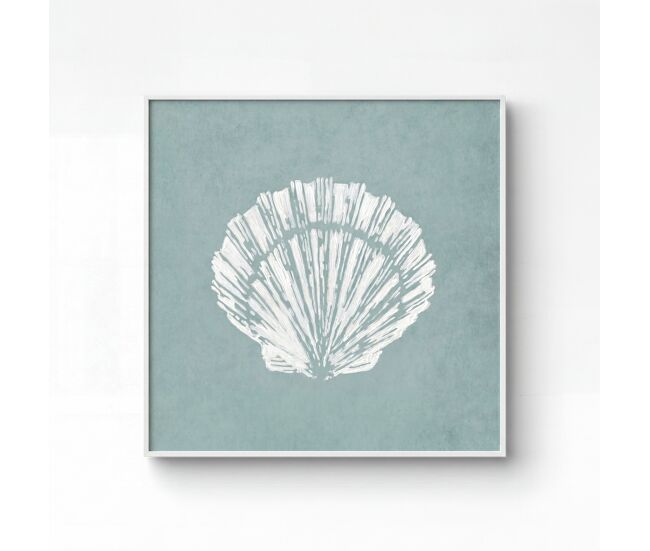 Cuadro deco art concha relieve 40x40cm con marco