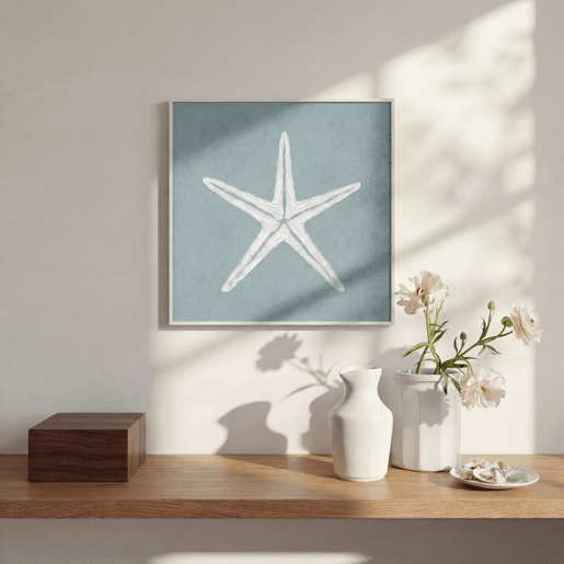 Quadro deco art ESTRELLA 40x40cm com relevo e moldura