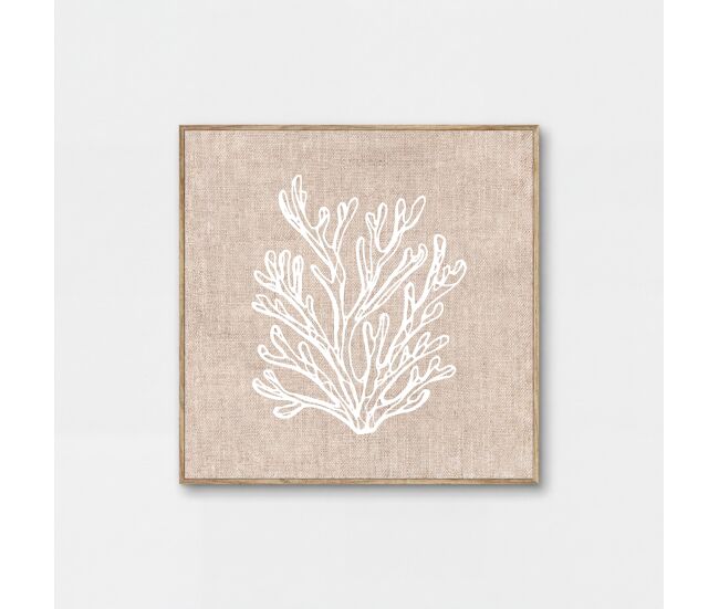 Cuadro deco art coral relieve 40x40cm con marco