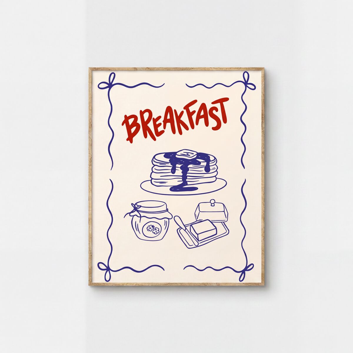 Cuadro deco art BREAKFAST 40x50cm con marco