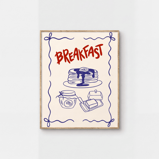Quadro deco art BREAKFAST 40x50cm com moldura