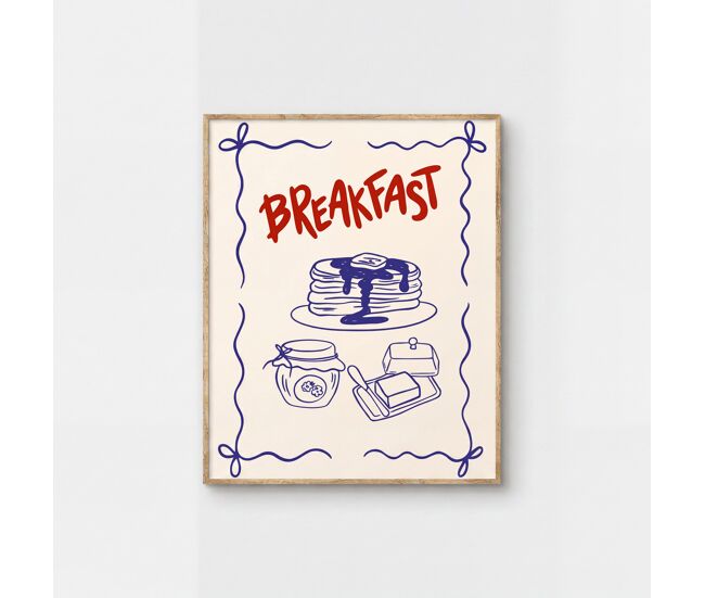 Cuadro deco art breakfast 40x50cm con marco