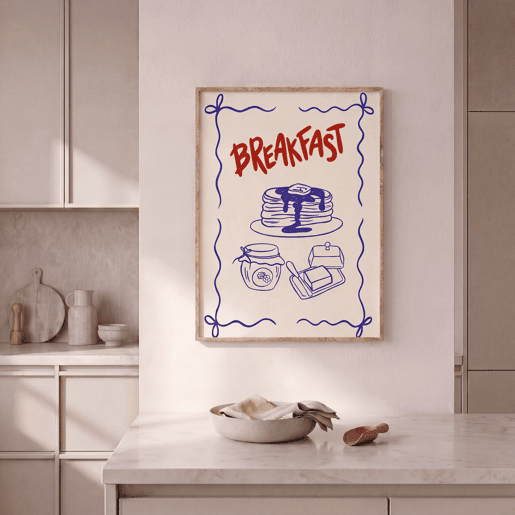 Quadro deco art BREAKFAST 40x50cm com moldura