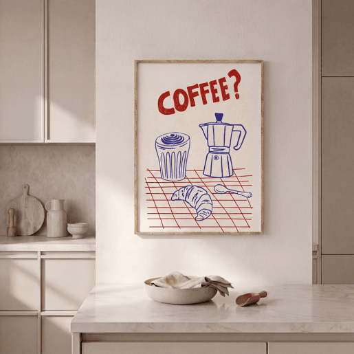 Quadro deco art COFFE 40x50cm com moldura
