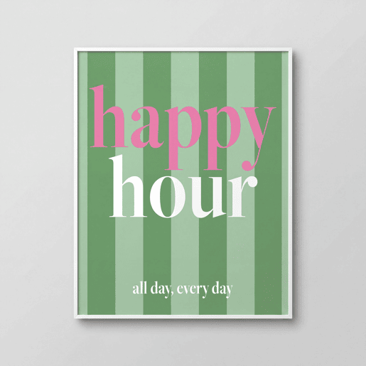 Quadro deco art HAPPY HOUR 40x50cm com moldura