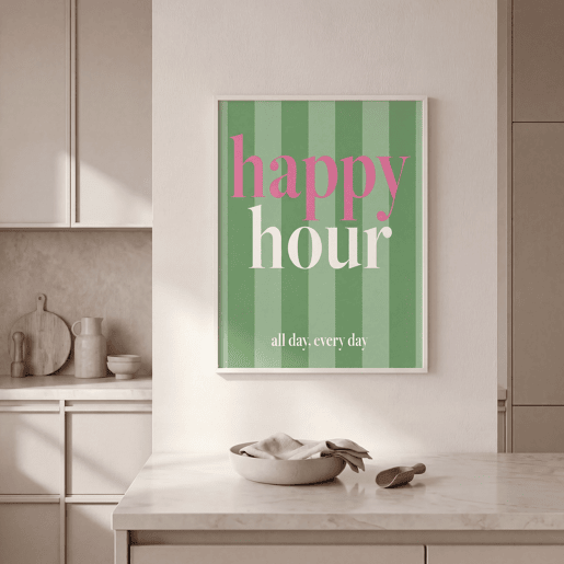Quadro deco art HAPPY HOUR 40x50cm com moldura