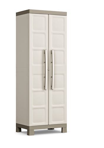 Armario escobero de resina EXCELLENCE 65x182x45cm beige y gris