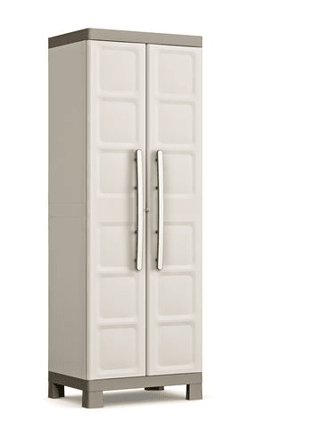 Armário para vassouras EXCELLENCE resina 65x182x45cm bege e cinza Armário para vassouras EXCELLENCE resina 65x182x45cm bege e cinza