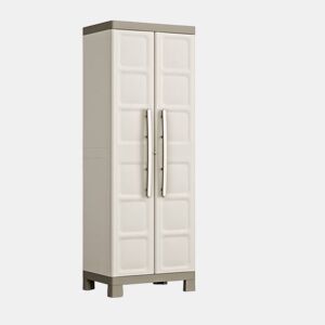 Armário para vassouras EXCELLENCE resina 65x182x45cm bege e cinza