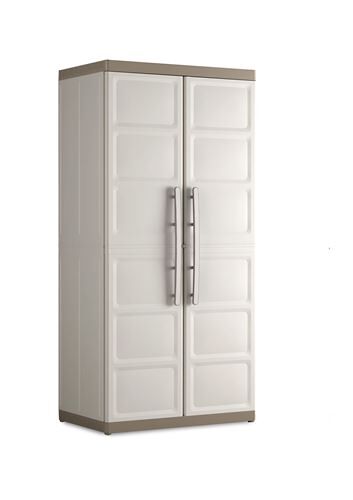 Armario XL alto de resina EXCELLENCE 89x182x54cm beige y gris