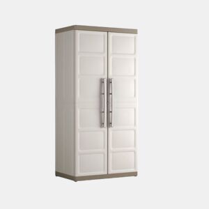 Roupeiro alto XL EXCELLENCE resina 89x182x54cm bege e cinza