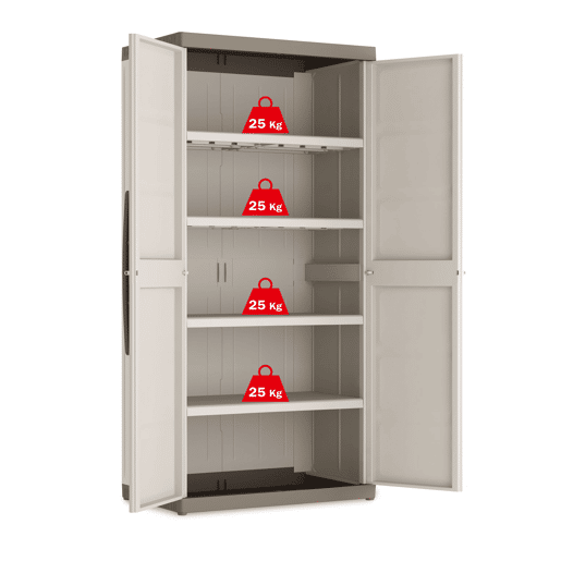 Roupeiro alto XL EXCELLENCE resina 89x182x54cm bege e cinza Roupeiro alto XL EXCELLENCE resina 89x182x54cm bege e cinza