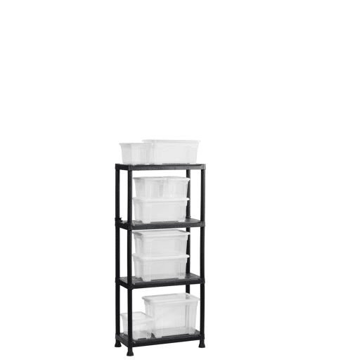 Estante PLUS 75cm com 5 prateleiras preto