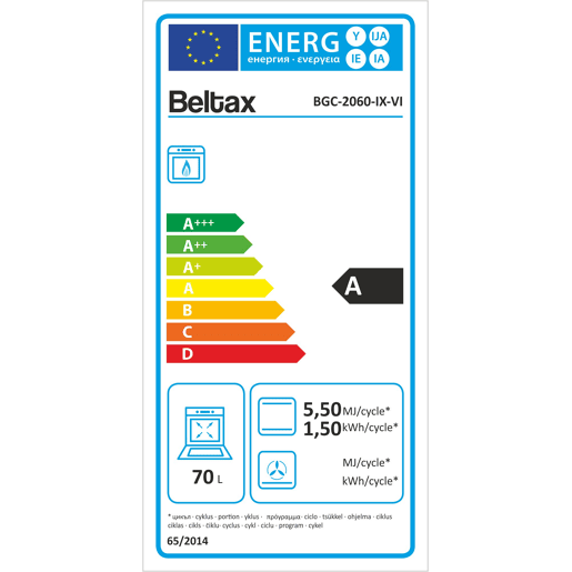 Fogão BELTAX BGC 2060IXVI NAT a gás 70 litros 60cm