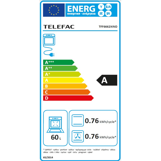 Fogão TELEFAC TFF6662XIND indução 60 litros 60cm