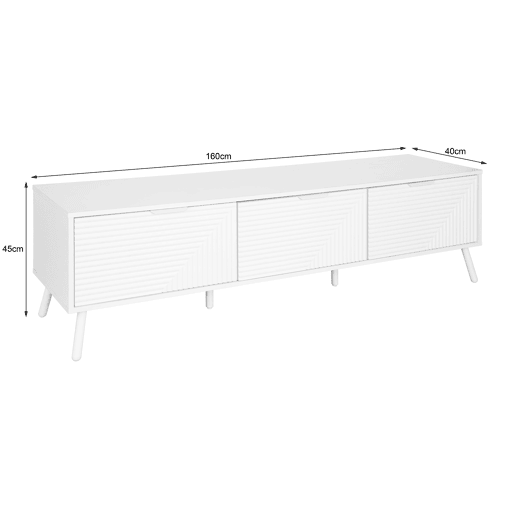 Móvel de TV LUND 160cm 3 portas branco Móvel de TV LUND 160cm 3 portas branco