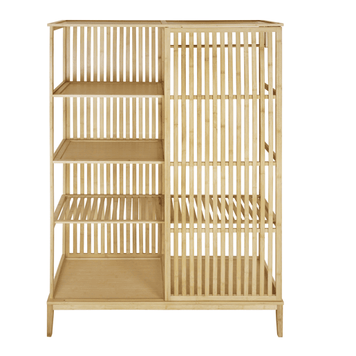 Roupeiro NAGOYA em bambu com porta de correr 184,5x120x47cm Roupeiro NAGOYA em bambu com porta de correr 184,5x120x47cm