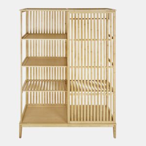 Roupeiro NAGOYA em bambu com porta de correr 184,5x120x47cm