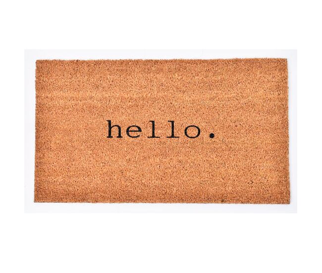 Felpudo coco natural hello 40x70cm