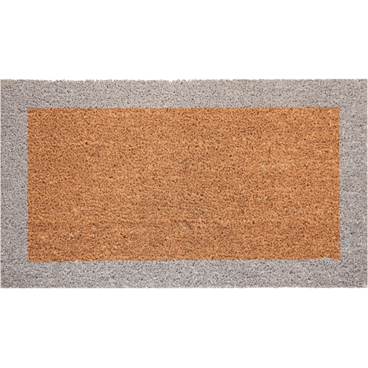 Tapete MARCO, coco natural, 40x70 cm, cor cinza