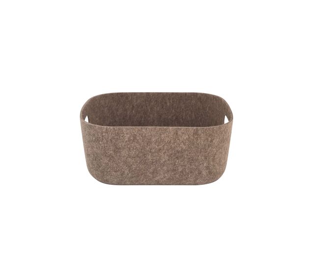 Cesto fieltro talla s 32x24x14cm color gris