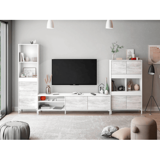 Móvel de TV VANYA II 180cm bege e branco Móvel de TV VANYA II 180cm bege e branco