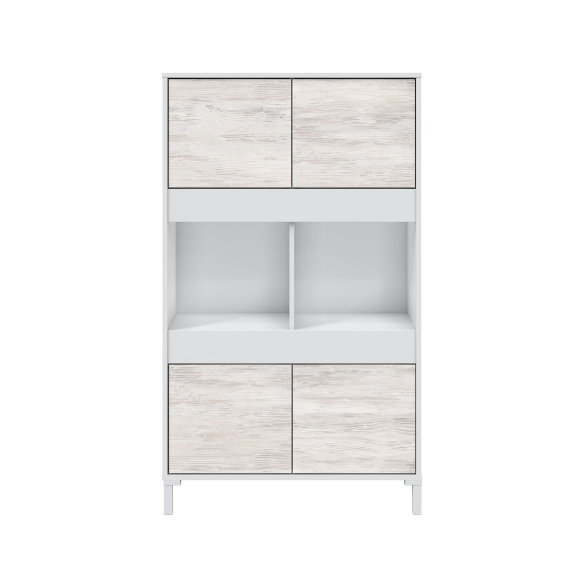 Vitrina 4 puertas beige y blanco VANYA II