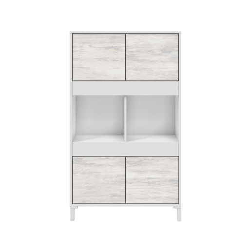 Vitrine 4 portas VANYA II bege e branco