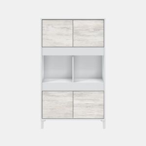 Vitrine 4 portas VANYA II bege e branco
